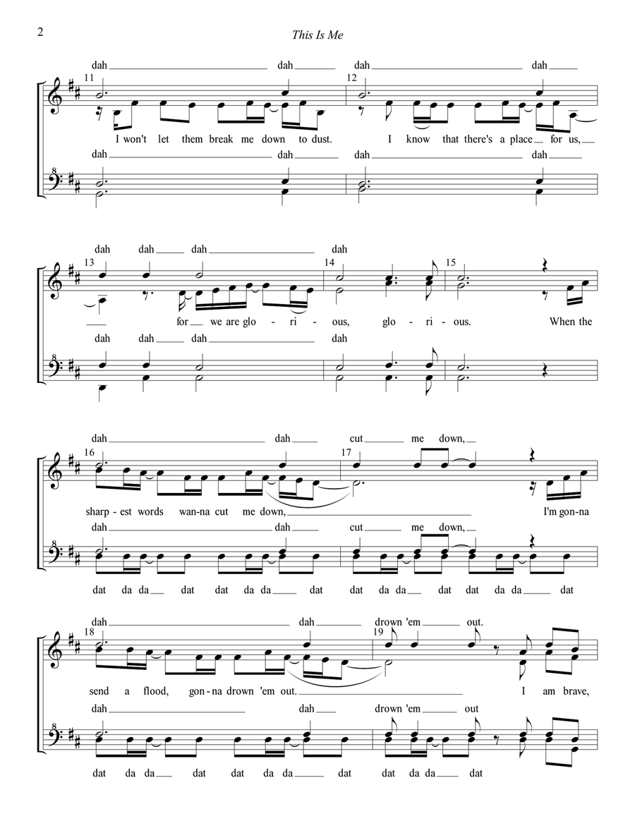 This Is Me This Is Me SSAA scores gallery preview page 2