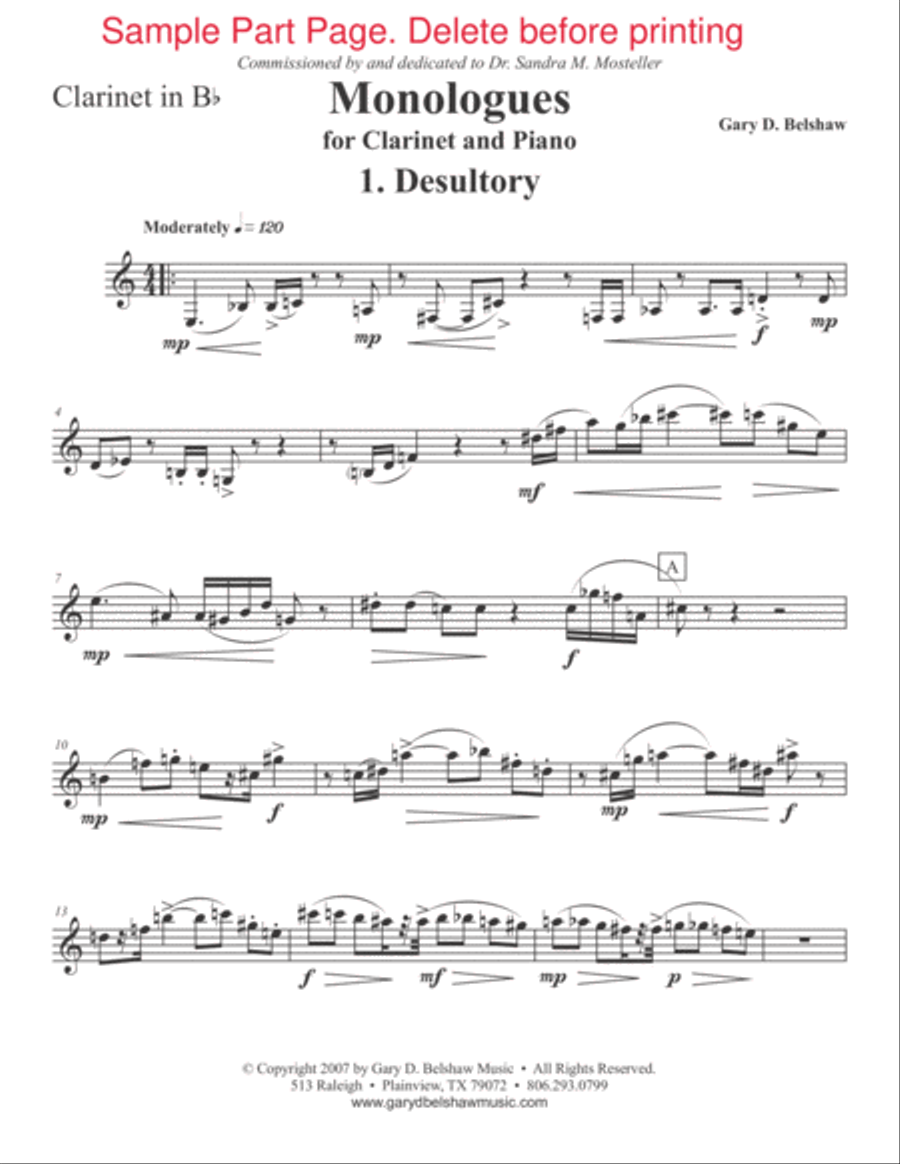 Monologues Clarinet Solo scores gallery preview page 2
