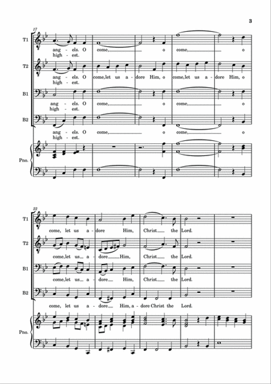 O Come All Ye Faithful - TTBB Choir with Piano accompaniment TTBB scores gallery preview page 4
