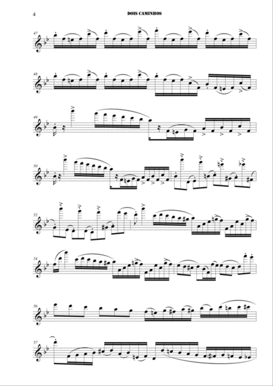 Dois Caminhos (Two Paths) Flute Solo scores gallery preview page 4