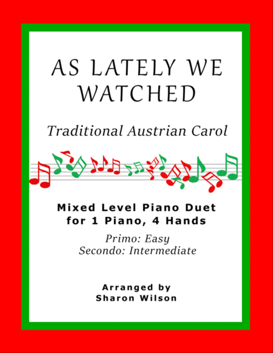 As Lately We Watched (Easy Piano Duet; 1 Piano, 4 Hands) Easy Piano scores gallery preview page 1