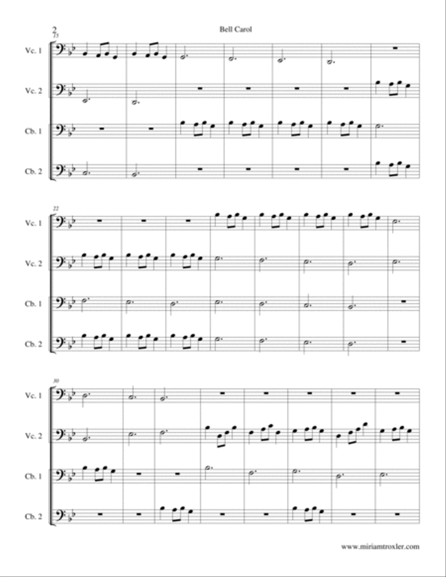 Bell Carol Bell Carol Cello scores gallery preview page 2