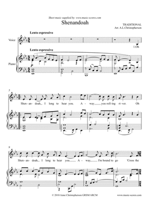 Shenandoah - Voice and Piano