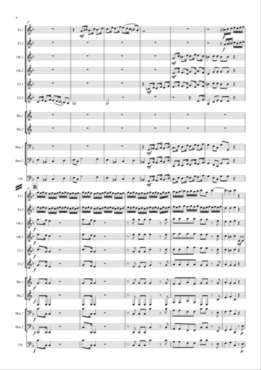 Handel: For unto us a Child is born (Messiah) - wind dectet School and Community scores gallery preview page 4