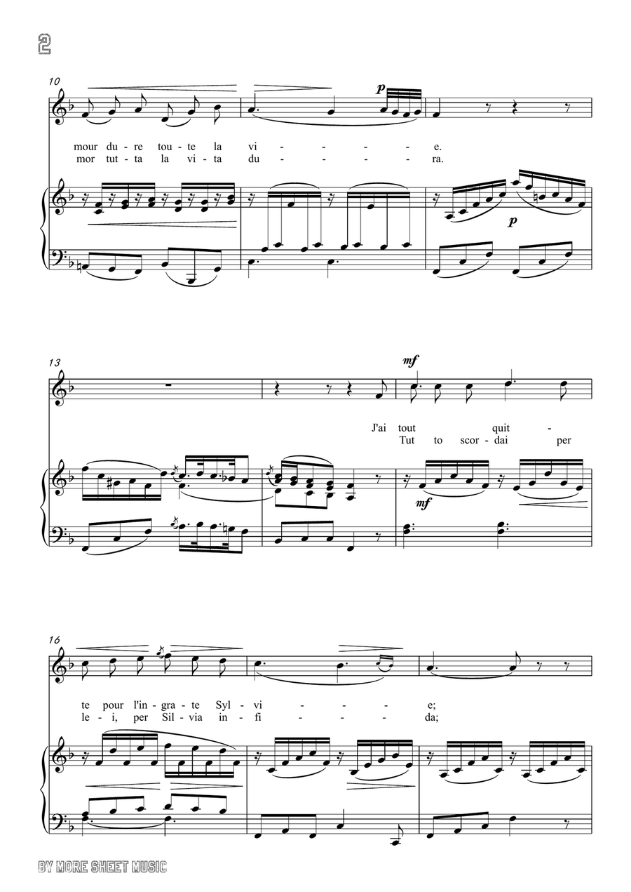 Giovanni-Piacer d'amor in F Major,for Voice and Piano Piano, Vocal scores gallery preview page 4