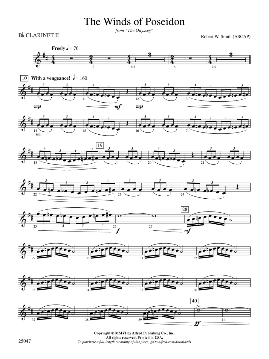 The Winds of Poseidon: 2nd B-flat Clarinet