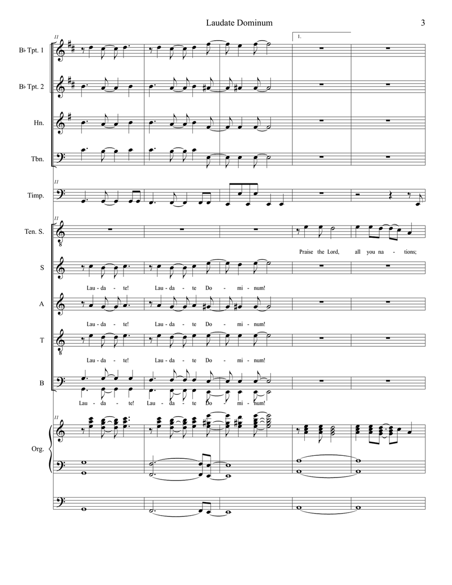 Laudate Dominum Laudate Dominum 4-Part scores gallery preview page 4