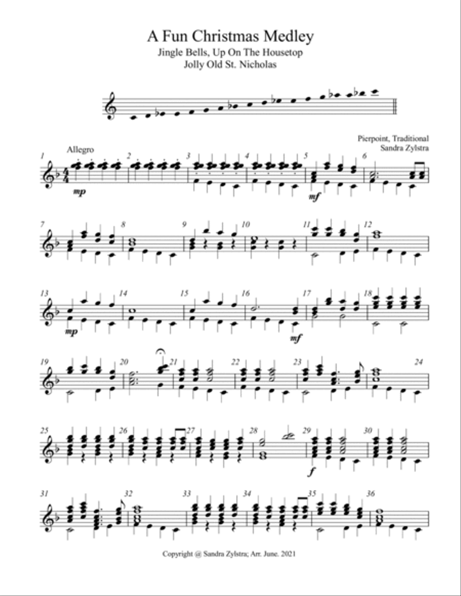 A Fun Christmas Medley (2 octave handbells) 2-Octaves scores gallery preview page 2