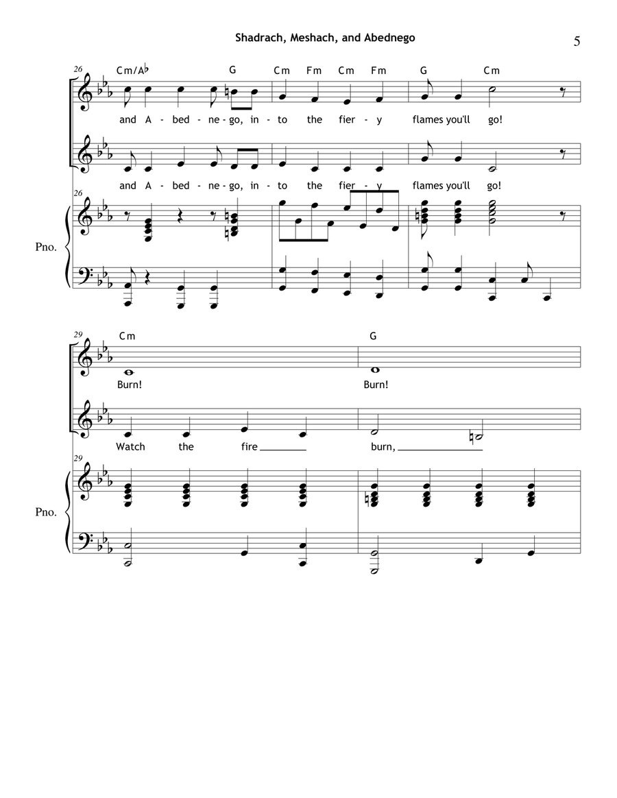 Shadrach, Meshach, and Abednego SA scores gallery preview page 5
