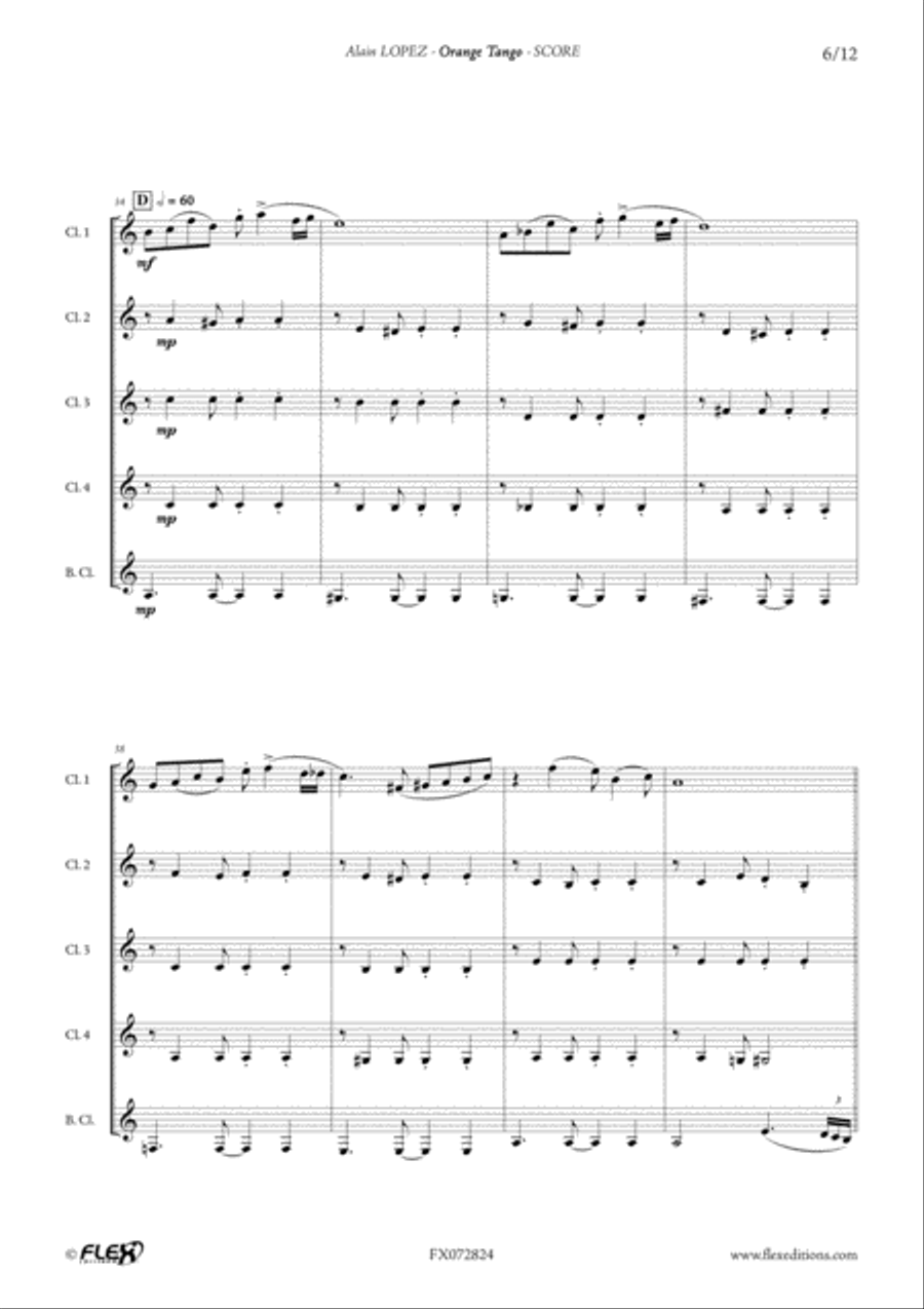 Orange Tango Orange Tango B-Flat Clarinet scores gallery preview page 6