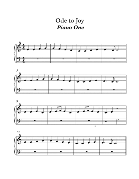 Ode to Joy, one piano, four hands image number null