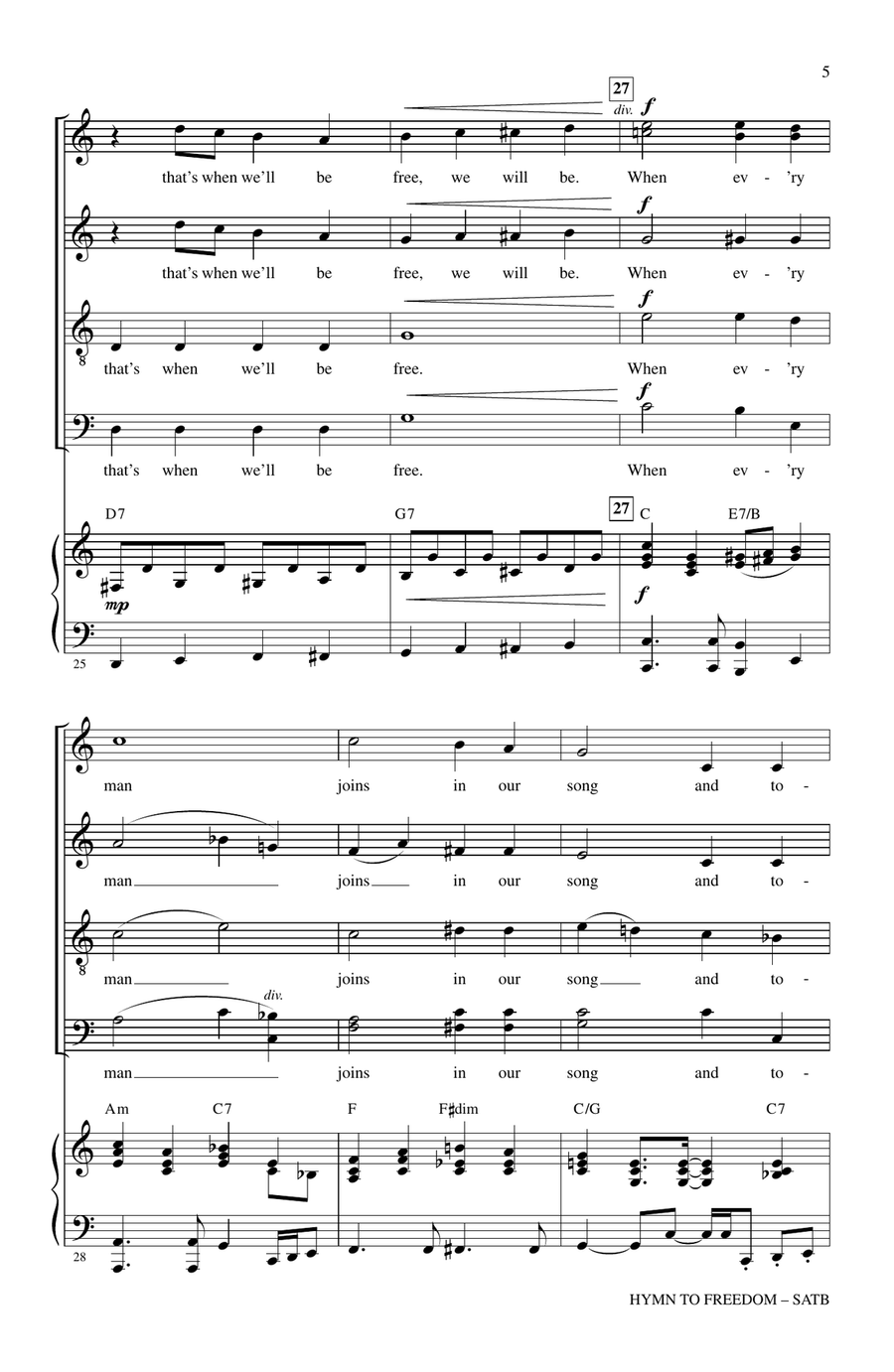 Hymn To Freedom (arr. Paul Read) 4-Part scores gallery preview page 4