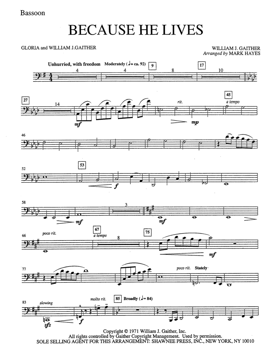 Because He Lives - Bassoon Choir scores gallery preview page 1