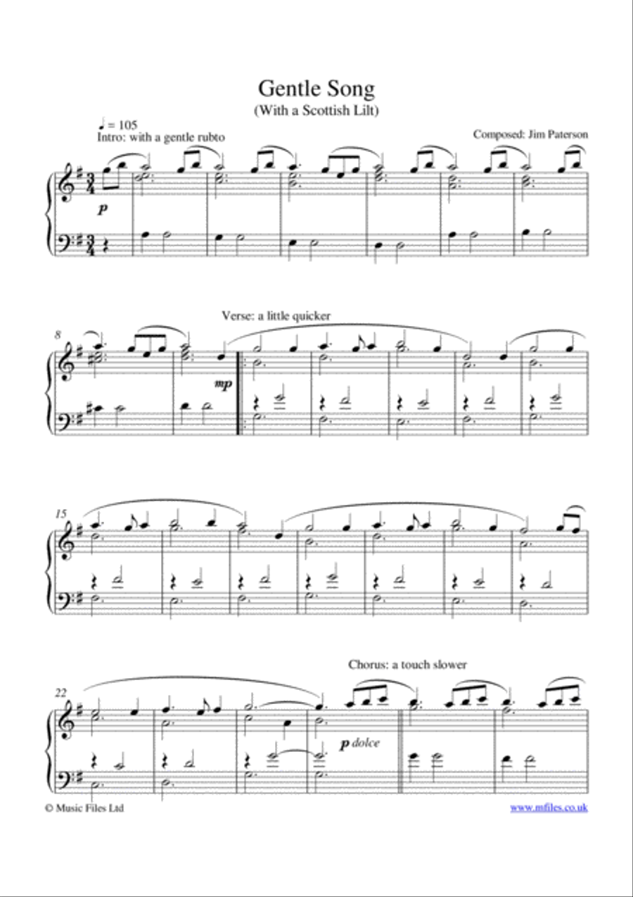 Gentle Song Gentle Song Piano Method scores gallery preview page 1
