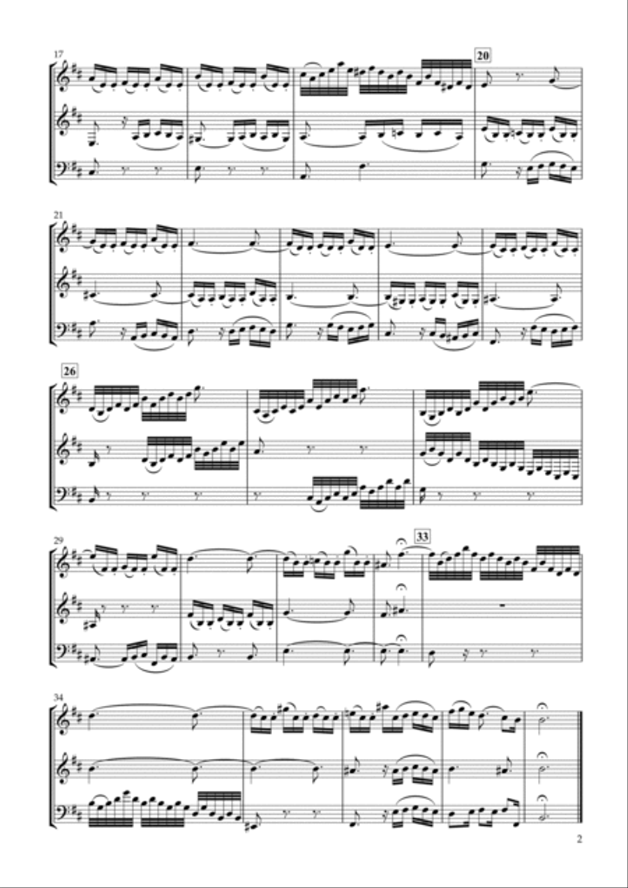 Sinfonia No.15 BWV.801 for Clarinet Trio Clarinet Trio scores gallery preview page 2