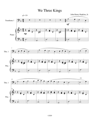We Three Kings (trombone solo) with optional piano accompaniment