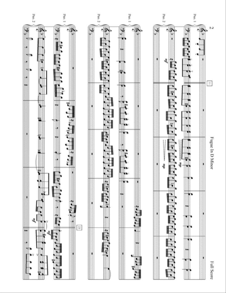 Fugue In D Minor 2 Pianos, 4-Hands scores gallery preview page 2