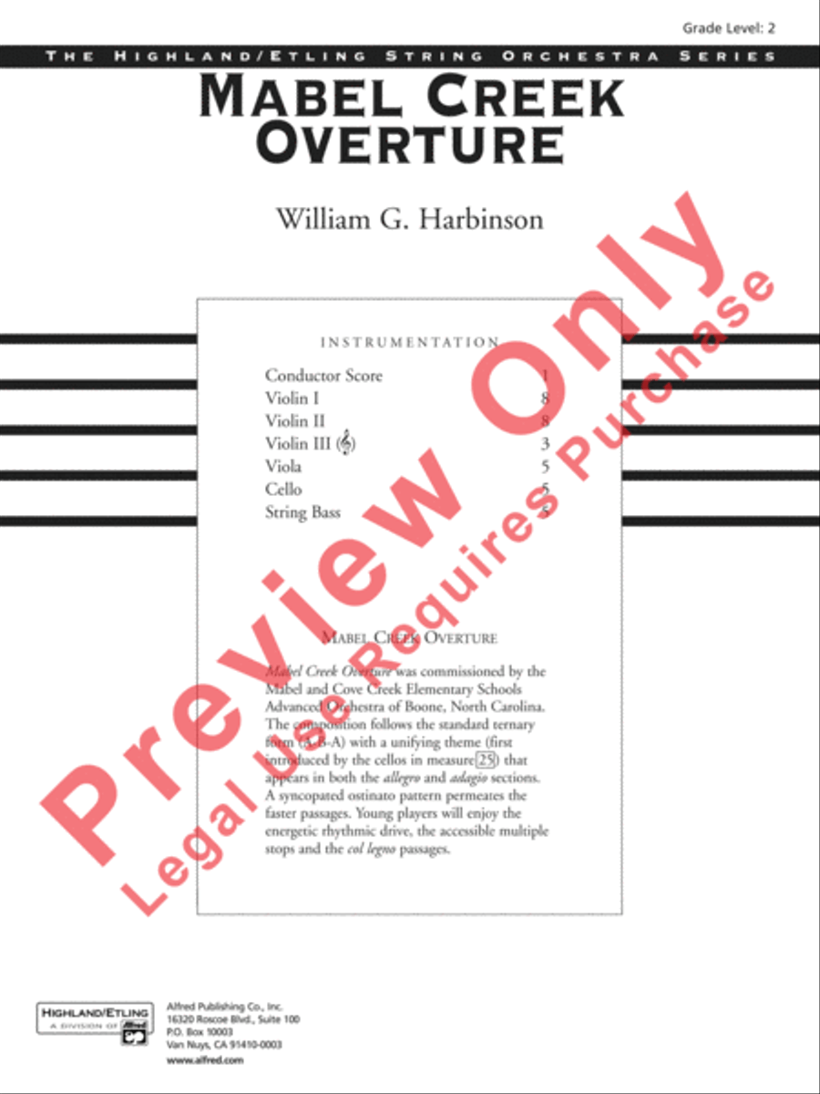 Mabel Creek Overture Mabel Creek Overture String Orchestra scores gallery preview page 2