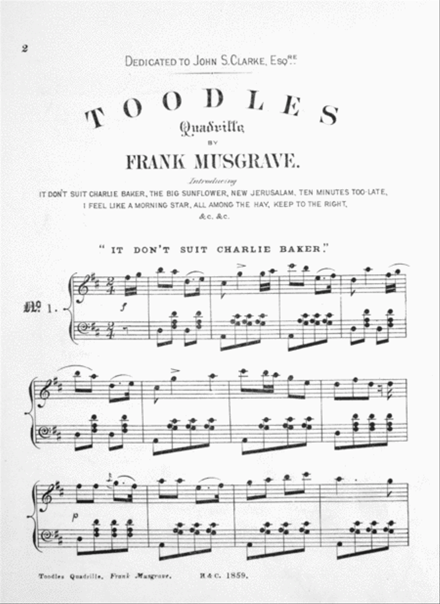 Toodles Quadrille Piano Solo scores gallery preview page 2