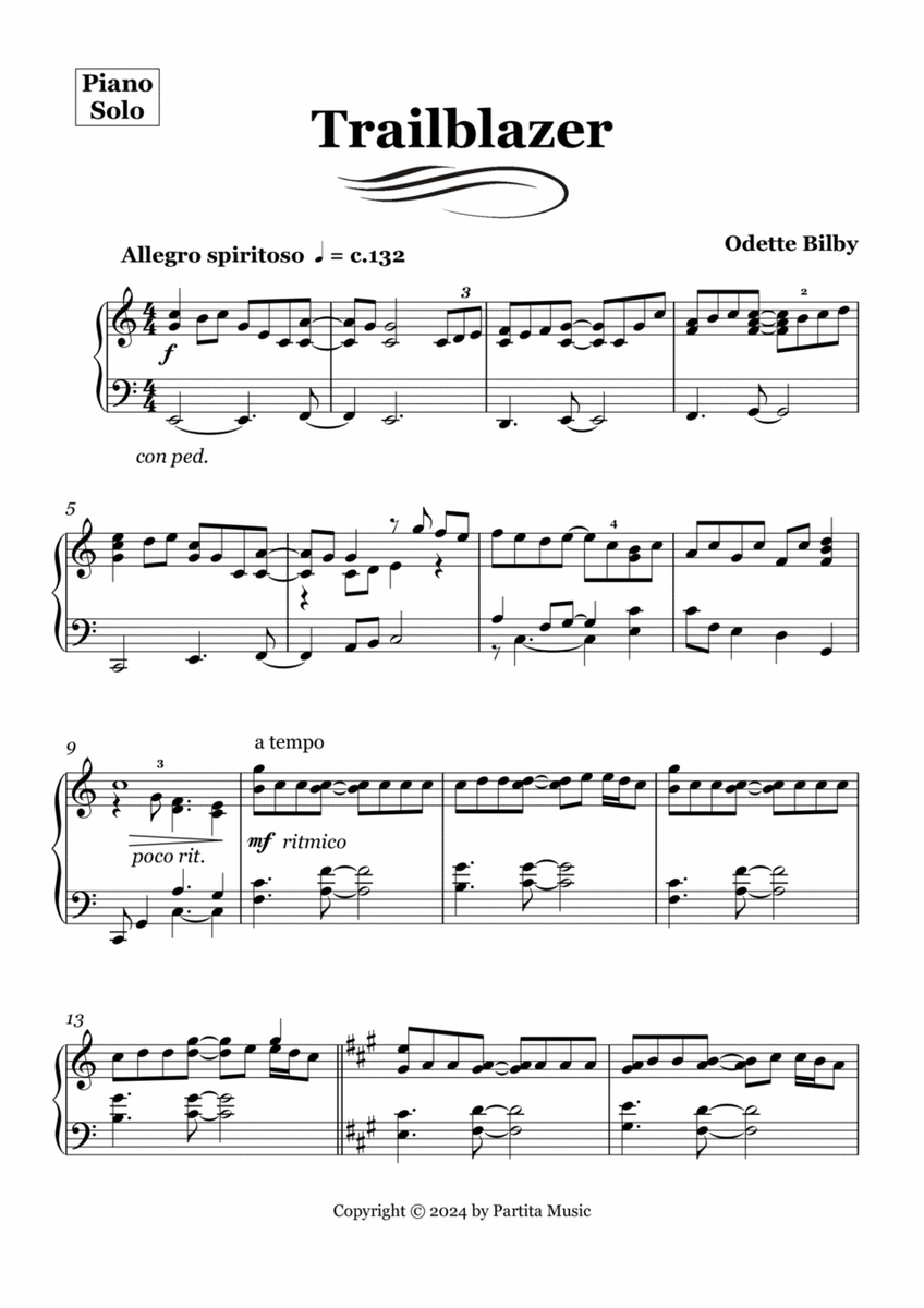 Trailblazer (Modern Piano/Electric Piano Solo Grade 7) image number null