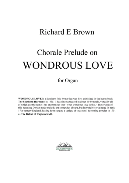 Chorale Prelude on Wondrous Love image number null