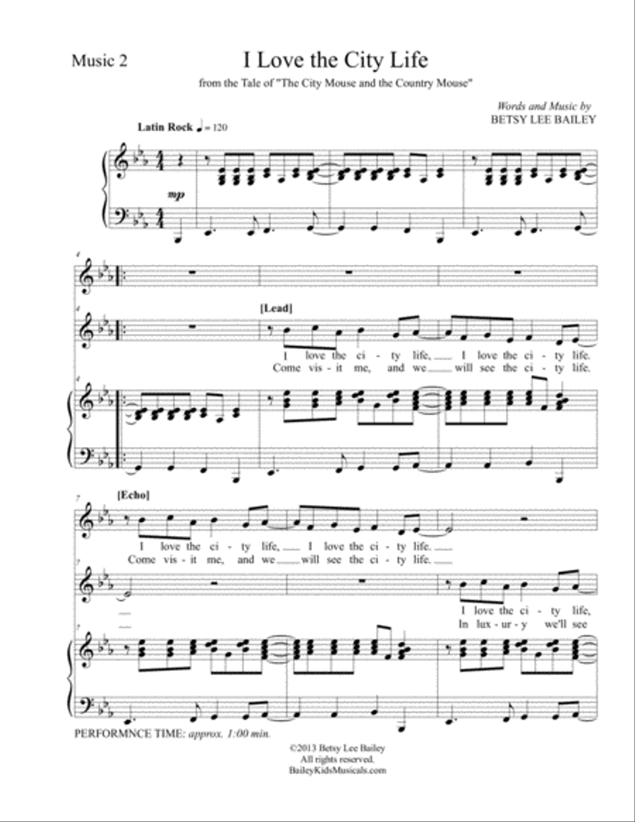 The Tale of the City Mouse and the Country Mouse - SCORE