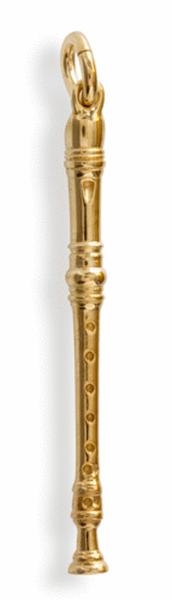 Gold-plated pendant : tenor recorder