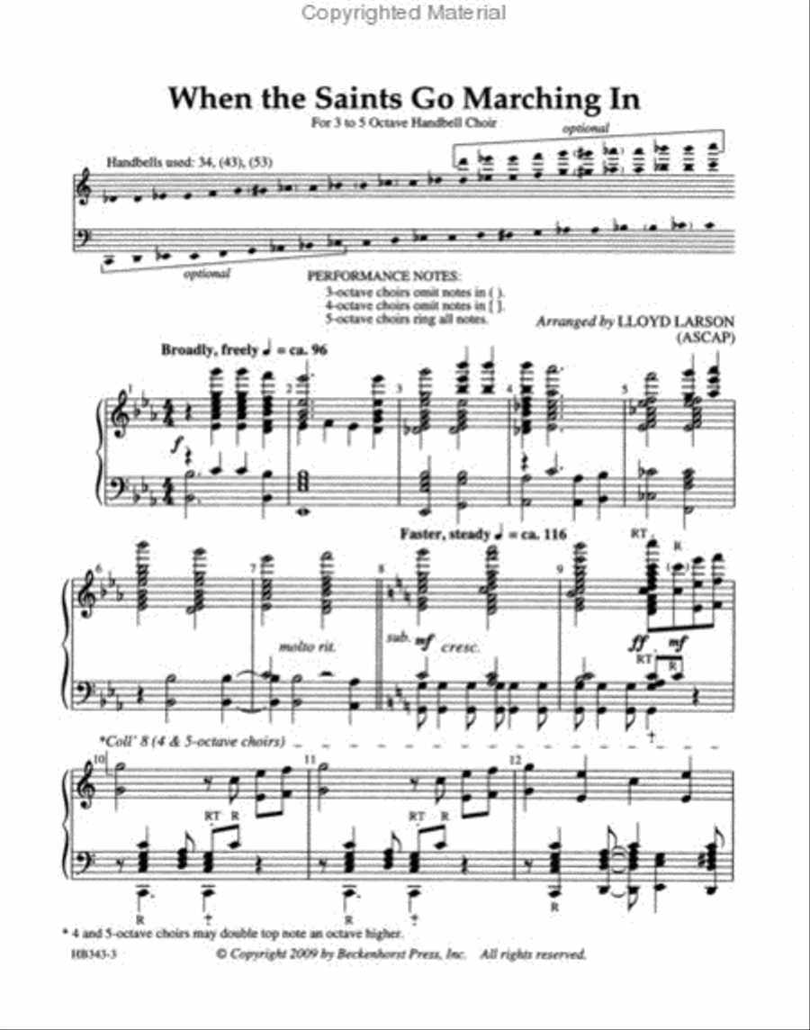 When the Saints Go Marching In 5-Octaves scores gallery preview page 2