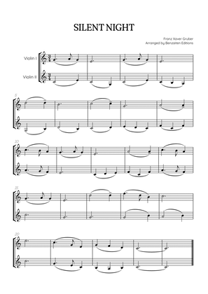 Silent Night for violin duet • easy Christmas song sheet music