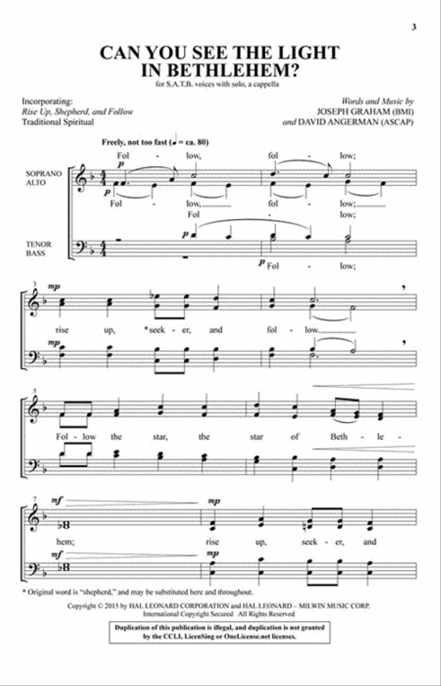 Can You See the Light in Bethlehem? 4-Part scores gallery preview page 2