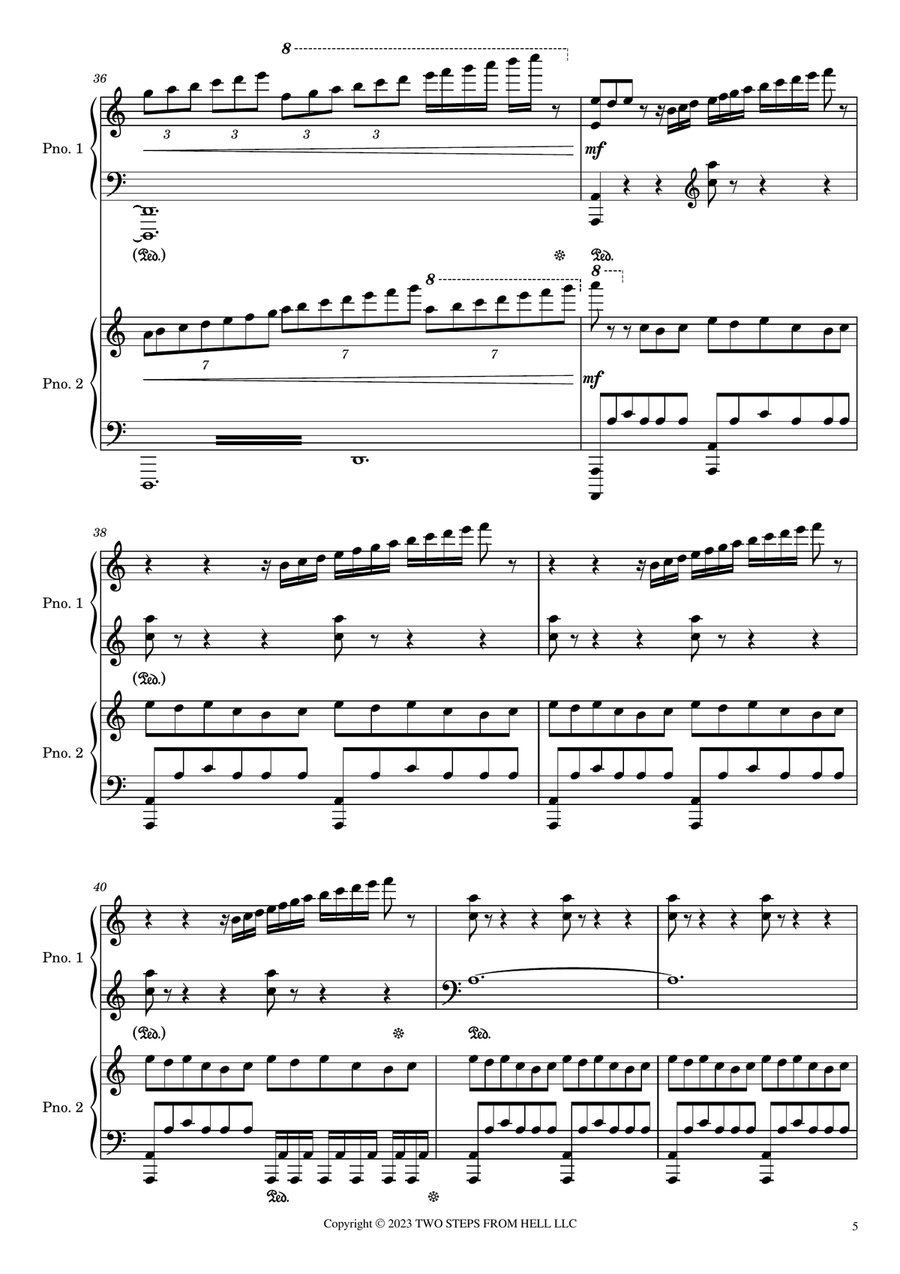 Nero - Trailer Piano Duet scores gallery preview page 5