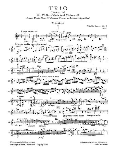 String Trio (Serenade) Op. 1