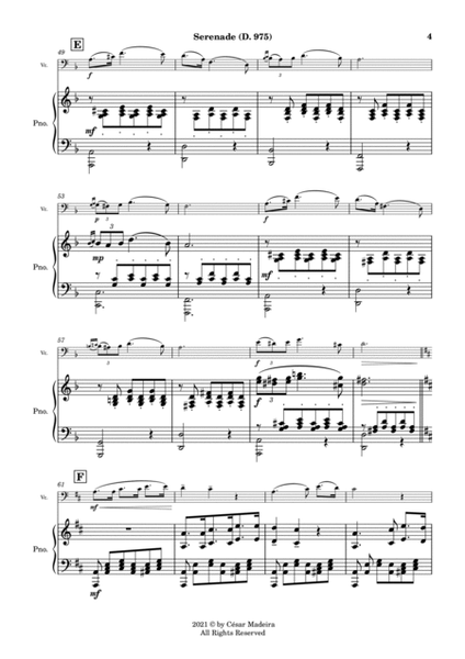 Serenade (D.975) by Schubert for Cello and Piano (Full Score and Parts) image number null