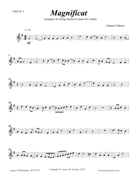 Gibbons: Magnificat for String Quartet image number null