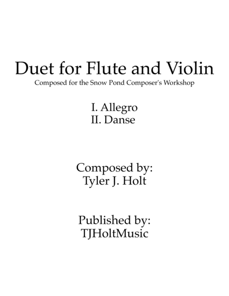 Duet for Flute and Violin, Op. 2