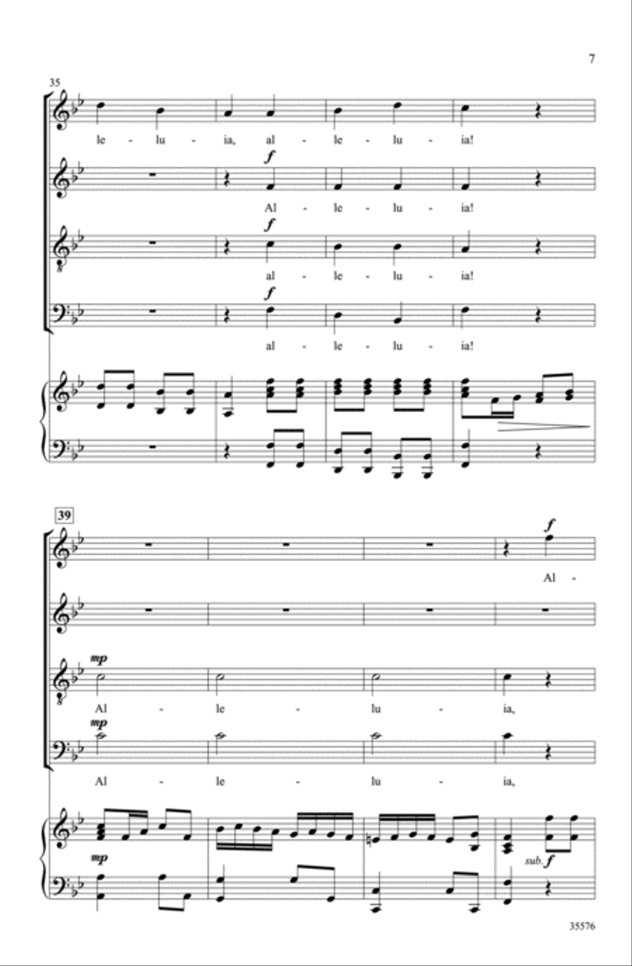 Alleluia (from Regina Coeli, K. 108) 4-Part scores gallery preview page 6