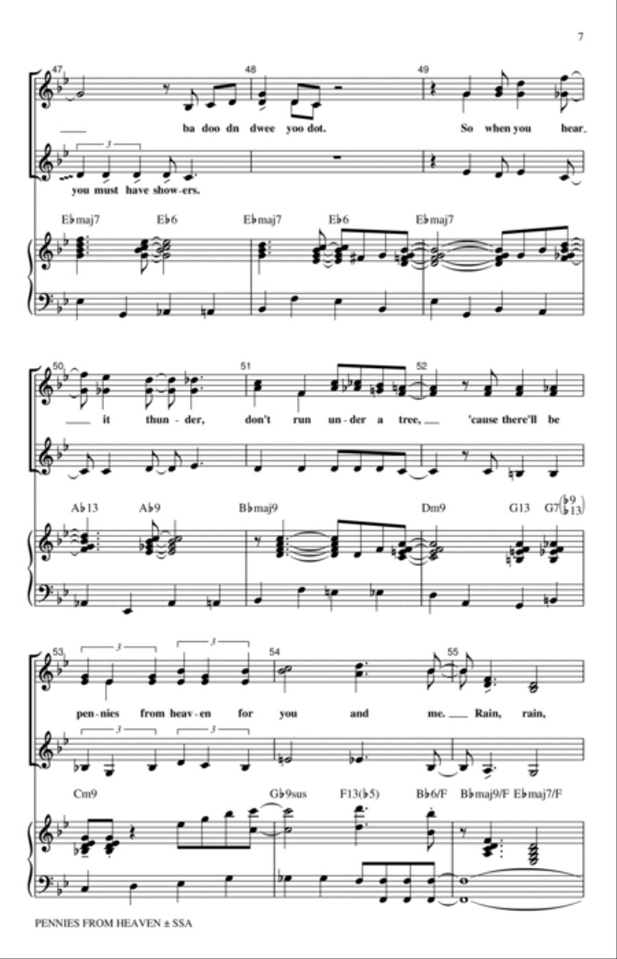 Pennies From Heaven (arr. Kirby Shaw) SSA scores gallery preview page 6