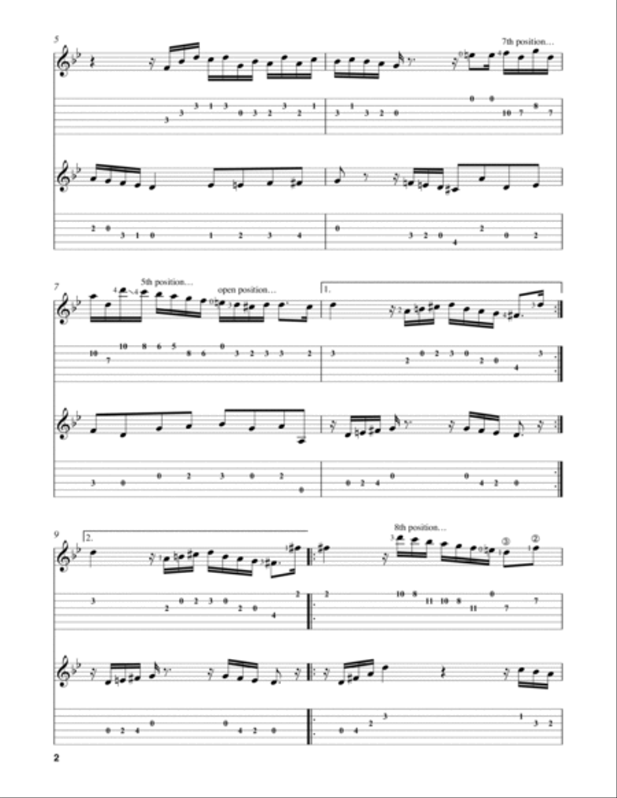 Allemande (from Lute Suite in E Minor, BWV 996) Lute scores gallery preview page 2