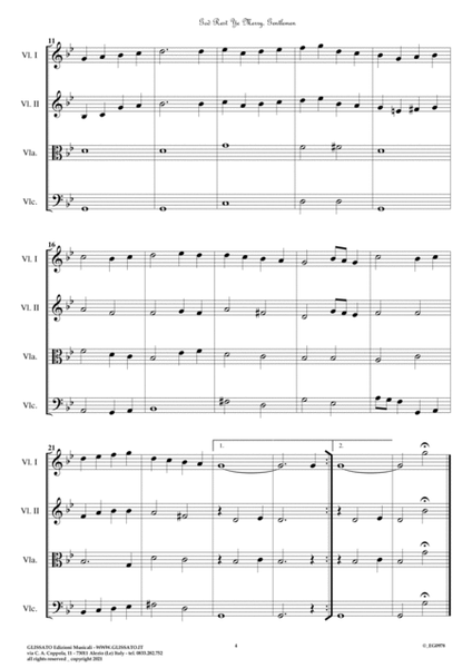 10 easy Christmas Tunes for String Quartet (score) image number null