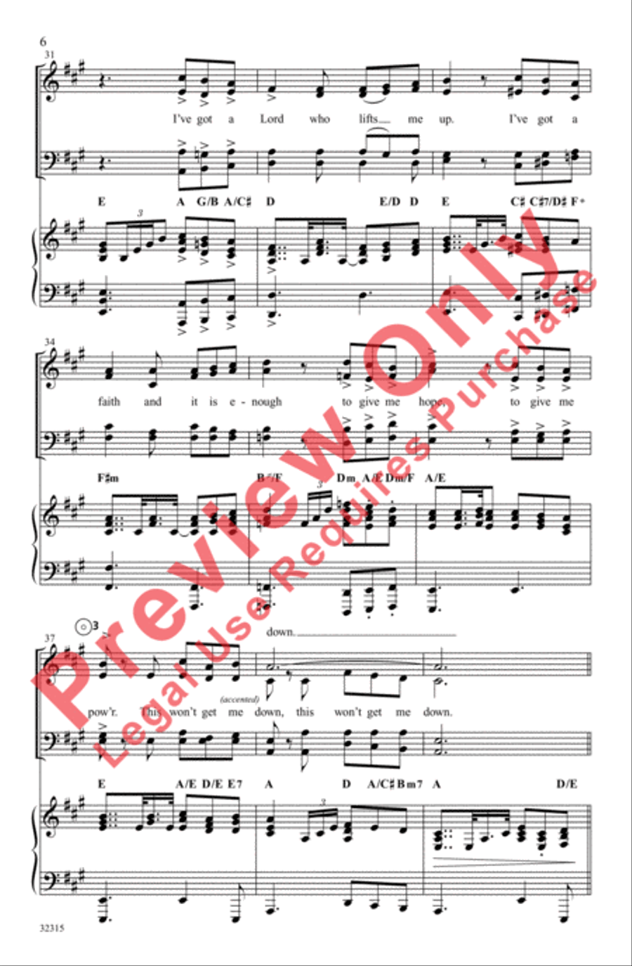 This Won't Get Me Down 4-Part scores gallery preview page 6