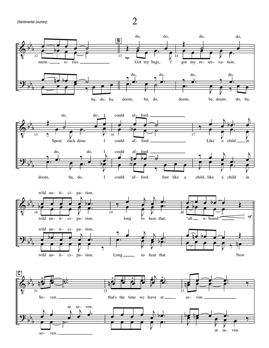 Sentimental Journey TTBB scores gallery preview page 2