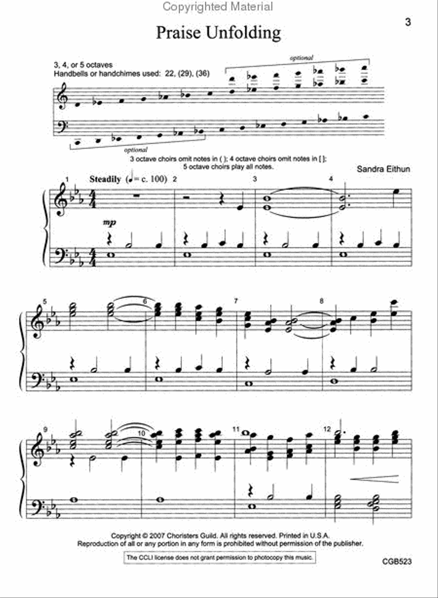 Praise Unfolding Handbell Choir scores gallery preview page 2
