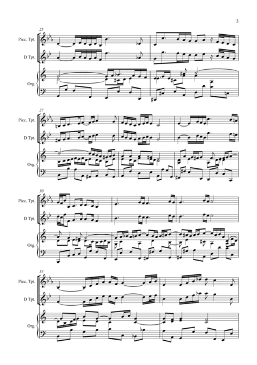 Air on a G string Piccolo Trumpet scores gallery preview page 3