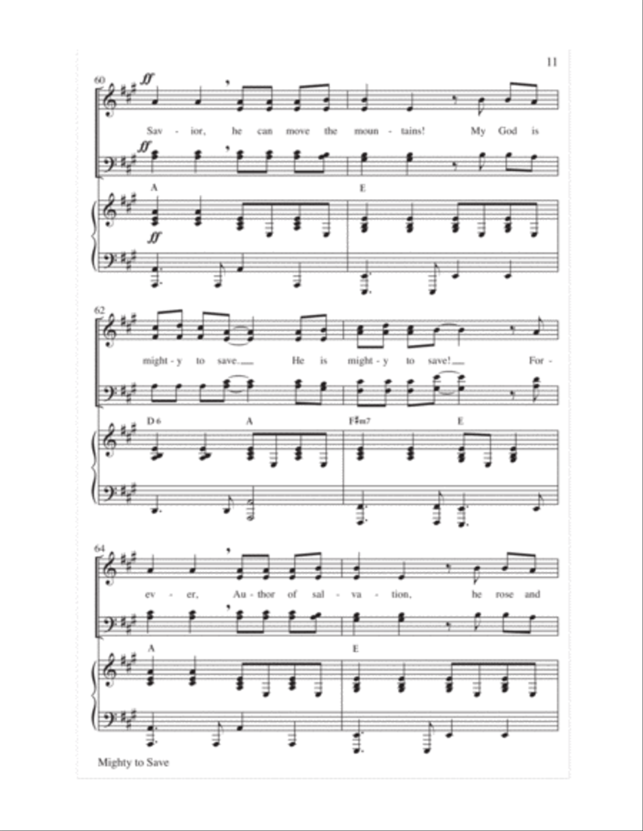 Mighty to Save 4-Part scores gallery preview page 11