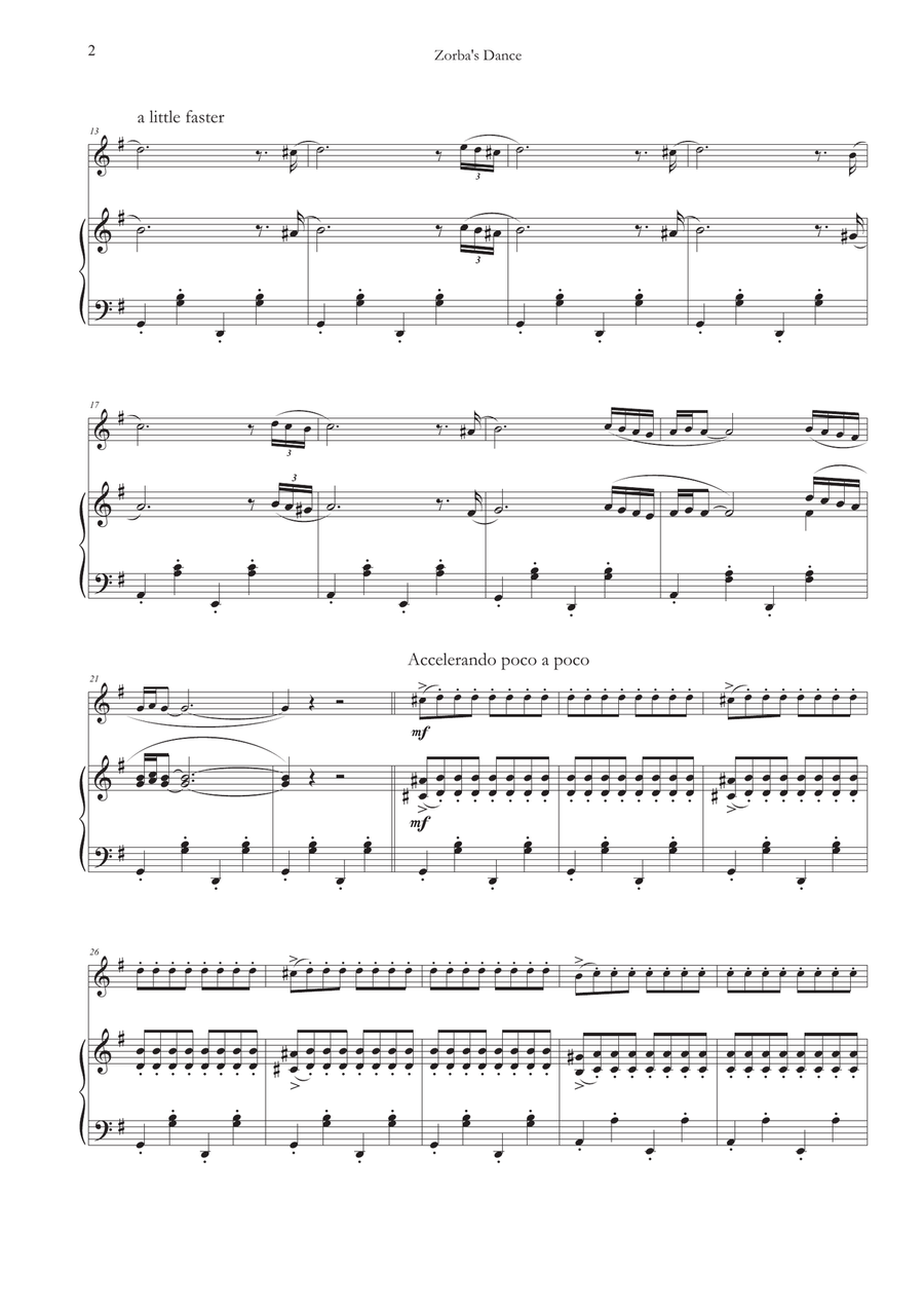 Zorbas Dance Flute Solo scores gallery preview page 2