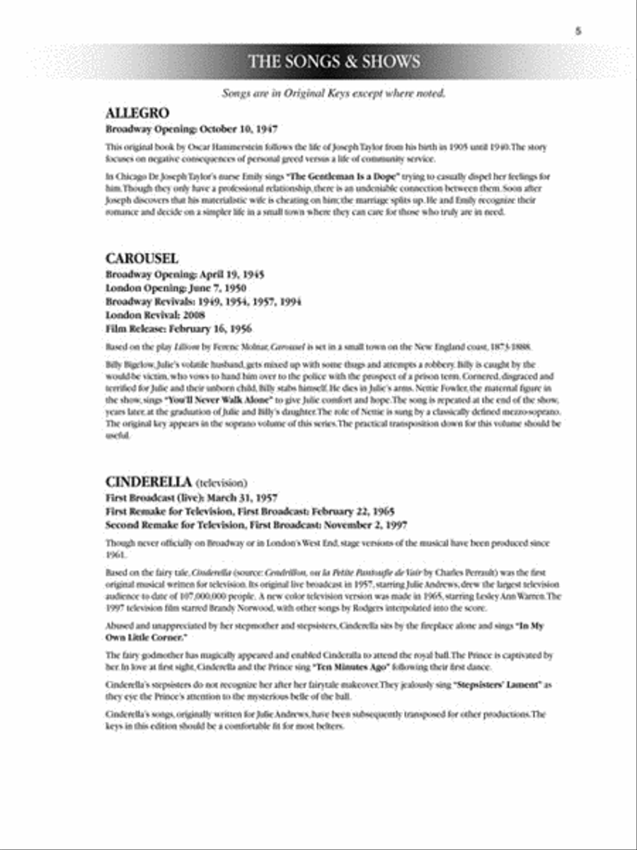 The Songs of Rodgers & Hammerstein Voice scores gallery preview page 4