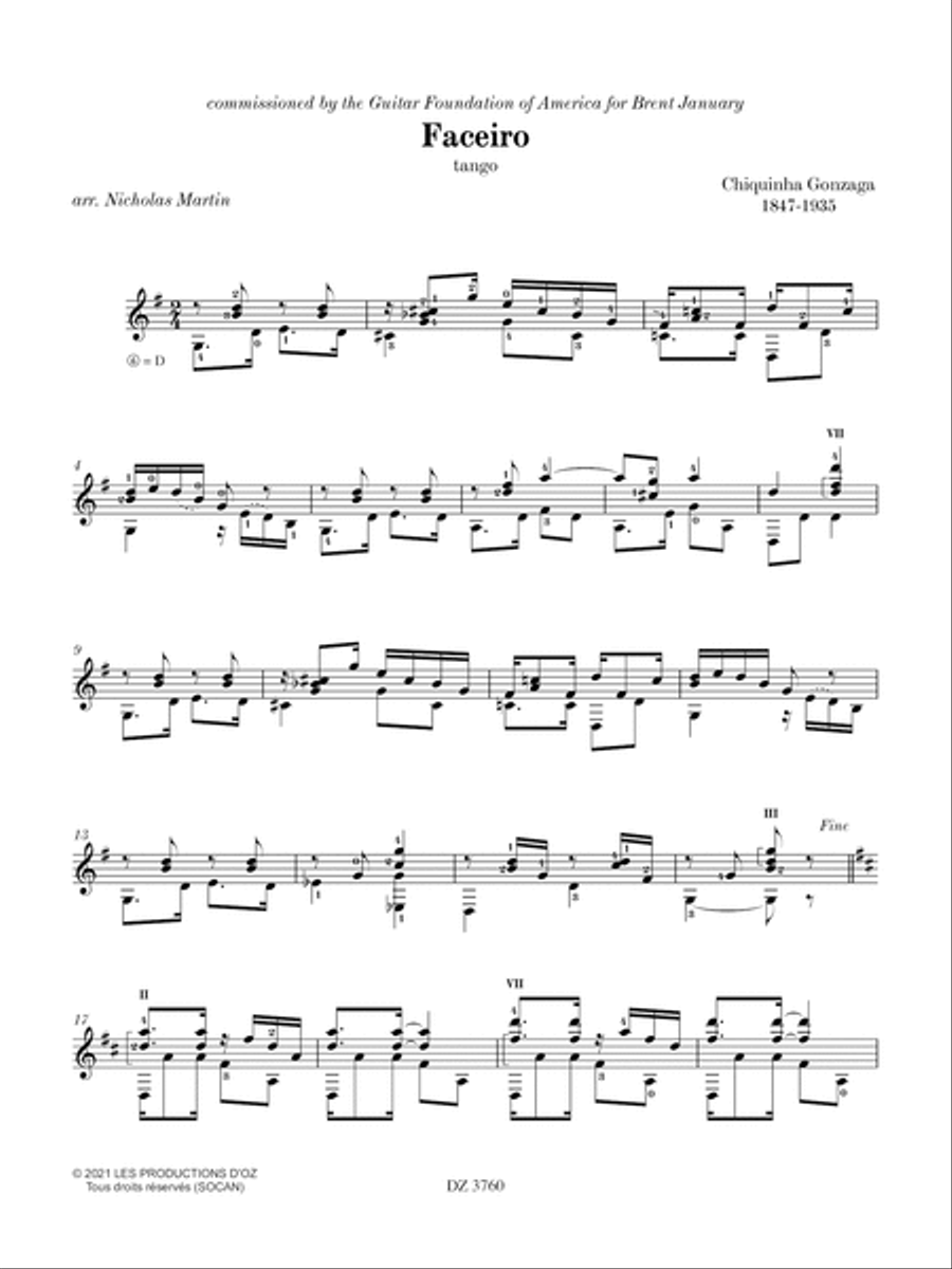GFA Spotlight Series, Faceiro Classical Guitar scores gallery preview page 3