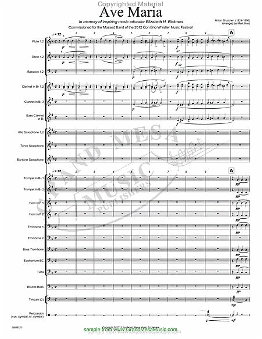 Ave Maria Ave Maria Concert Band scores gallery preview page 2
