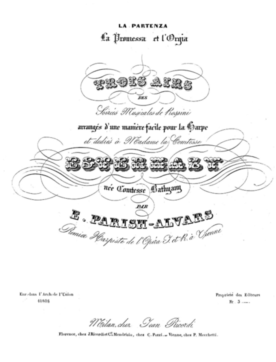3 péchés de vieillesse: La partenza, La promessa, L'Orgia for Solo Harp Harp scores gallery preview page 1