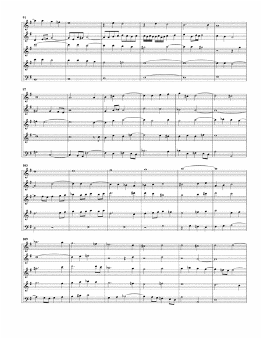 Gravement from Piece d'orgue (Fantasia), BWV 572/II (arrangement for 5 recorders) Recorder scores gallery preview page 5